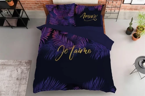 4415 A Holland 45 Pościel bawełniana Je t`aime Detexpol czarny